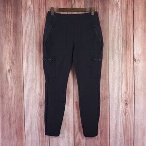 Athleta Hybrid High Rise Cargo Leggings Womens Size 14 Black Athleisure 982353